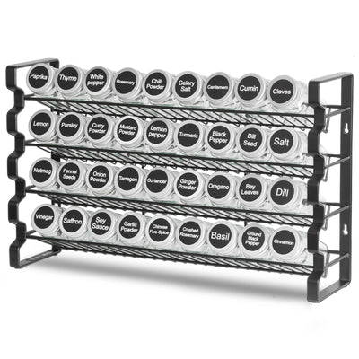 4-Tier Spice Rack Organizer with 36 Glass Jars