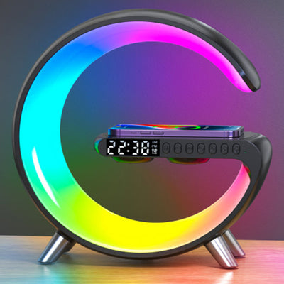 GlowArc G-Shaped LED Lamp with Bluetooth Speaker & Wireless Charger