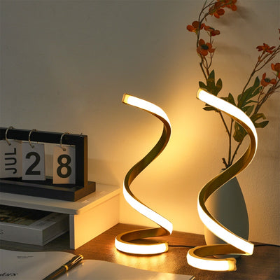 2-Pack Spiral LED Desk Lamps with 3-Color Dimming