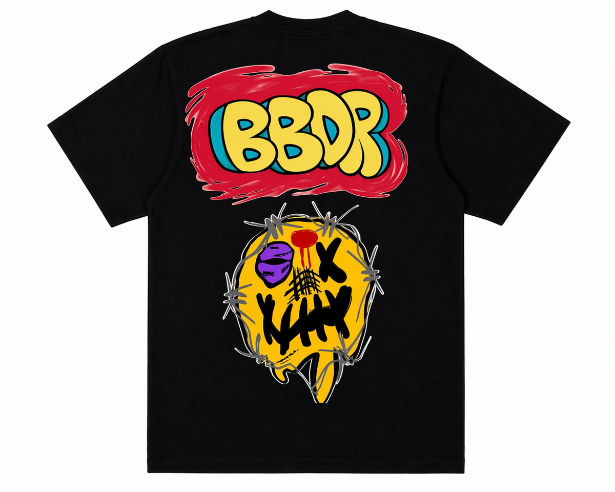 The Hood Still Great x Born Broke Die Rich Still Here Graphic Tee — Black