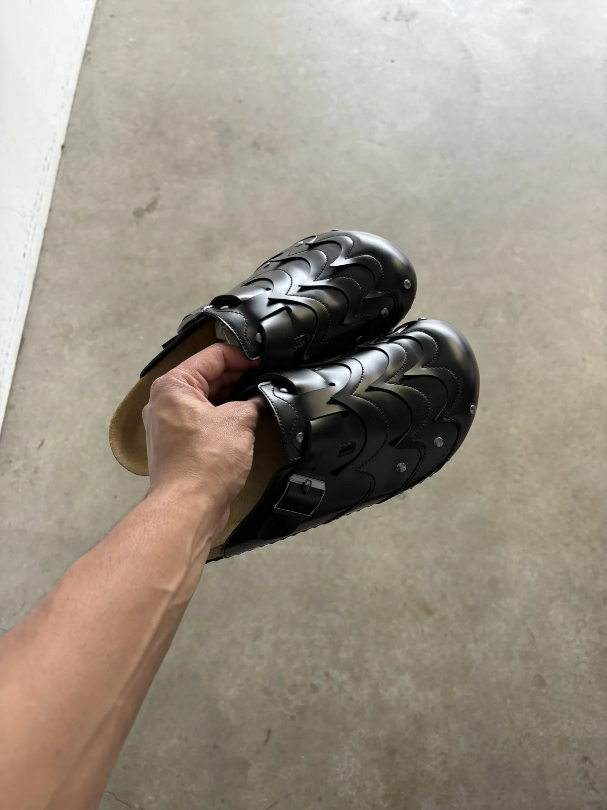 Black Armor Mule shoes