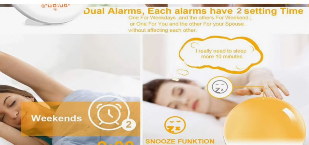 Dual alarms and snooze function