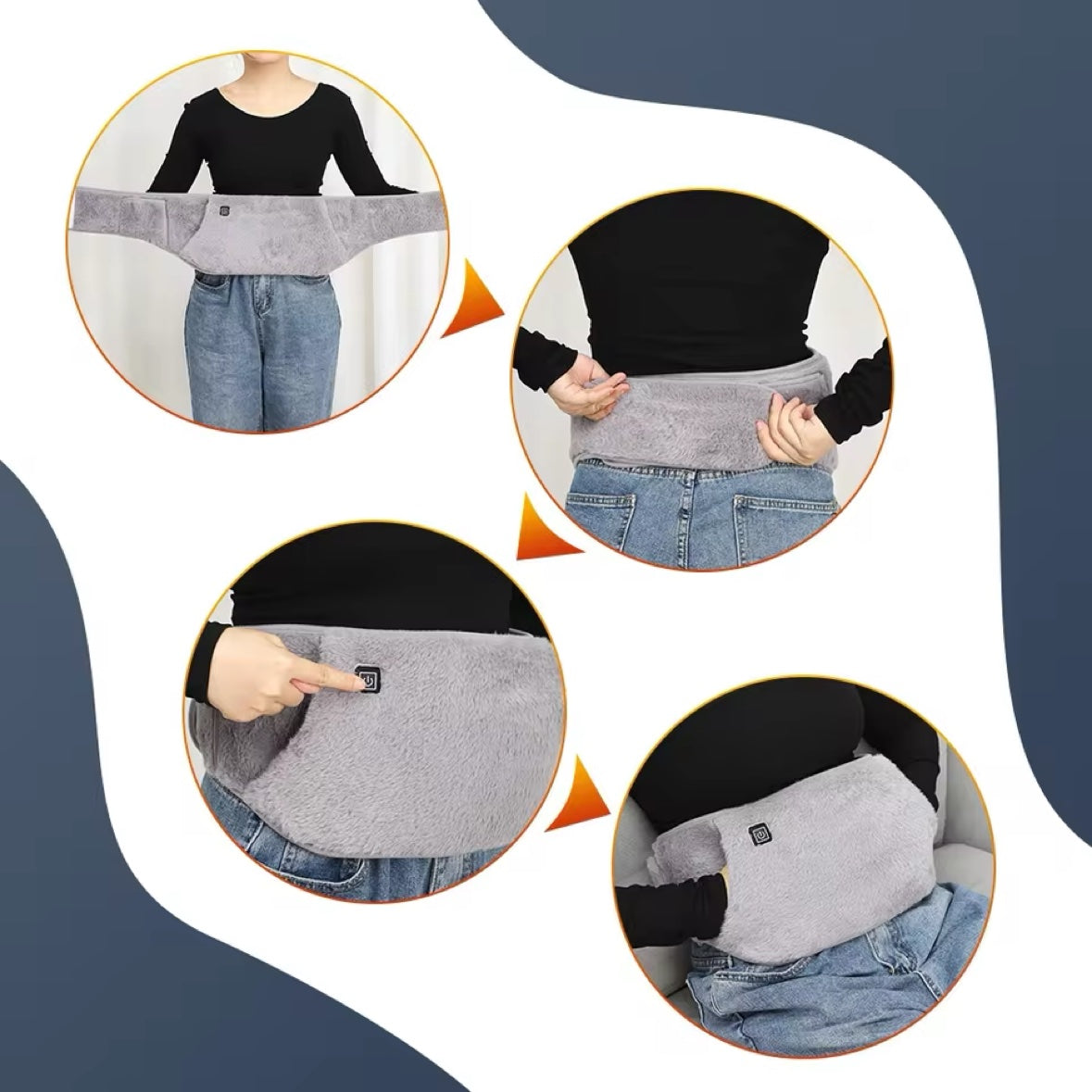 How to wear the plush heated waist and hand warmer