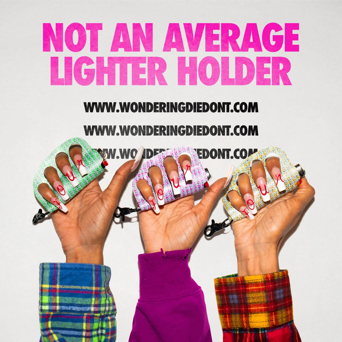 Echo Knuckle Lighter Case - three colors in hand