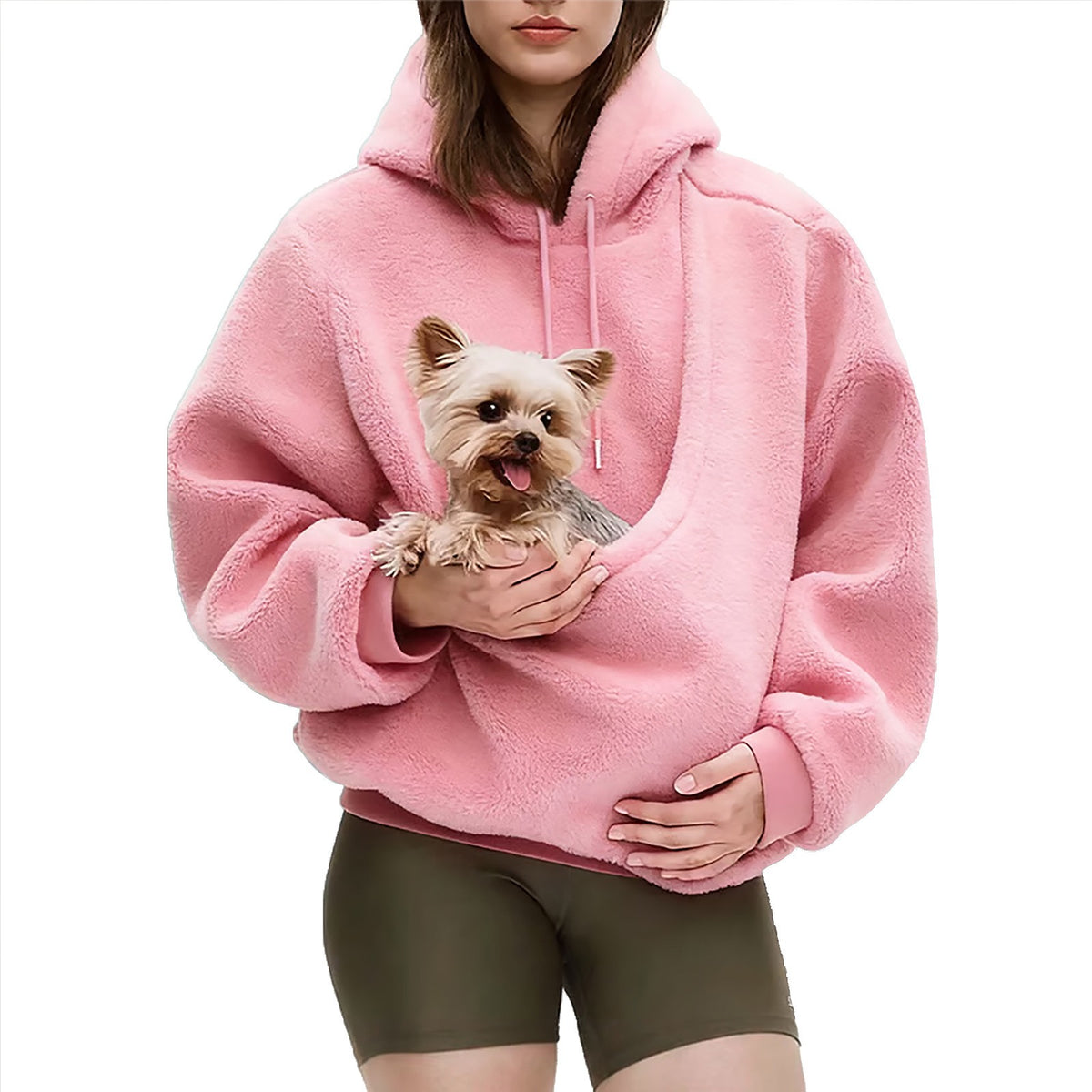 Pink pet pouch hoodie